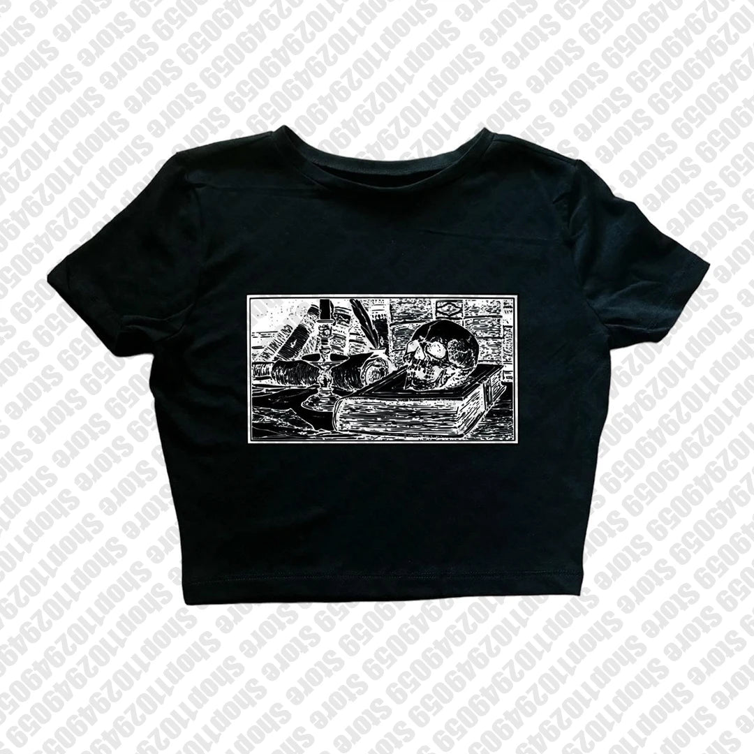 2000s Tops Gothic Emo Girls Camisole Tops Printing Grunge Crop Tops Y2k Clothes Vintage Punk Women's Corset Tank Top Baby Tees