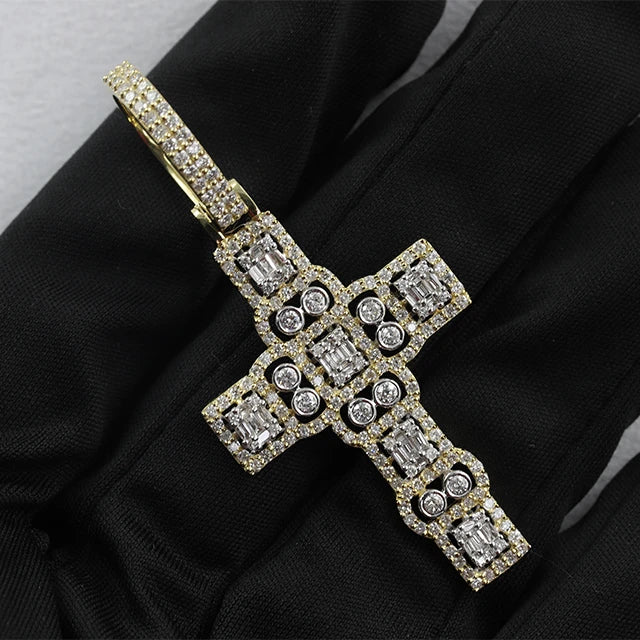Luxury Men's 925 Sterling Silver Hiphop Pendant VVS Moissanite Diamond 18K Gold Plated Letter Pattern Fashion Pendants Charms