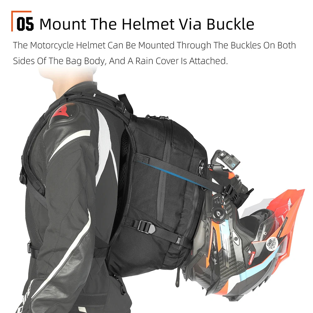 Rhinowalk Mechanic X 23 Liter Magnetic Motorcycle Cycling Backpack Durable Bike Riding Adventure Backpack with Molly System
