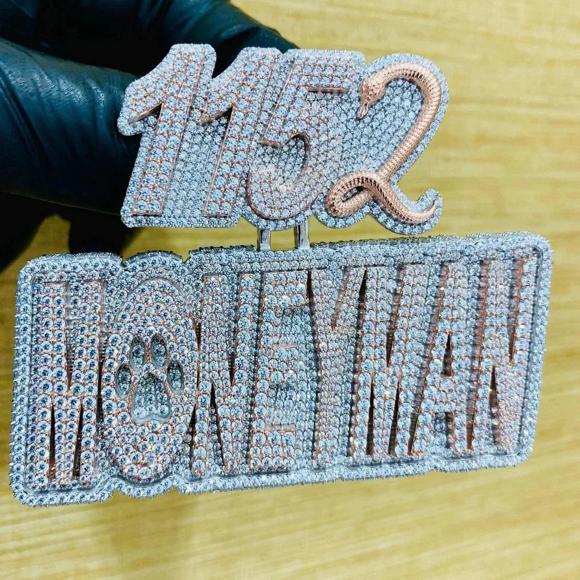 Luxury Men's 925 Sterling Silver Hiphop Pendant VVS Moissanite Diamond 18K Gold Plated Letter Pattern Fashion Pendants Charms