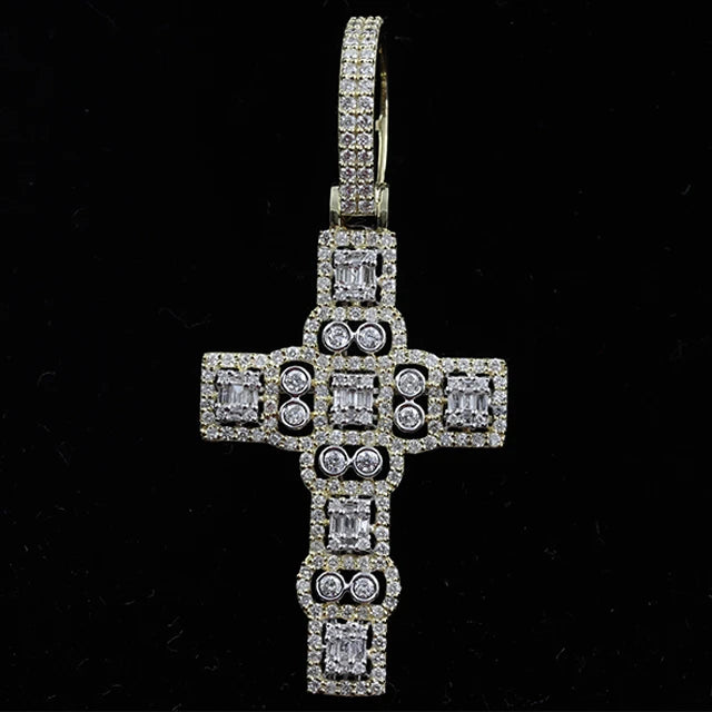 Luxury Men's 925 Sterling Silver Hiphop Pendant VVS Moissanite Diamond 18K Gold Plated Letter Pattern Fashion Pendants Charms