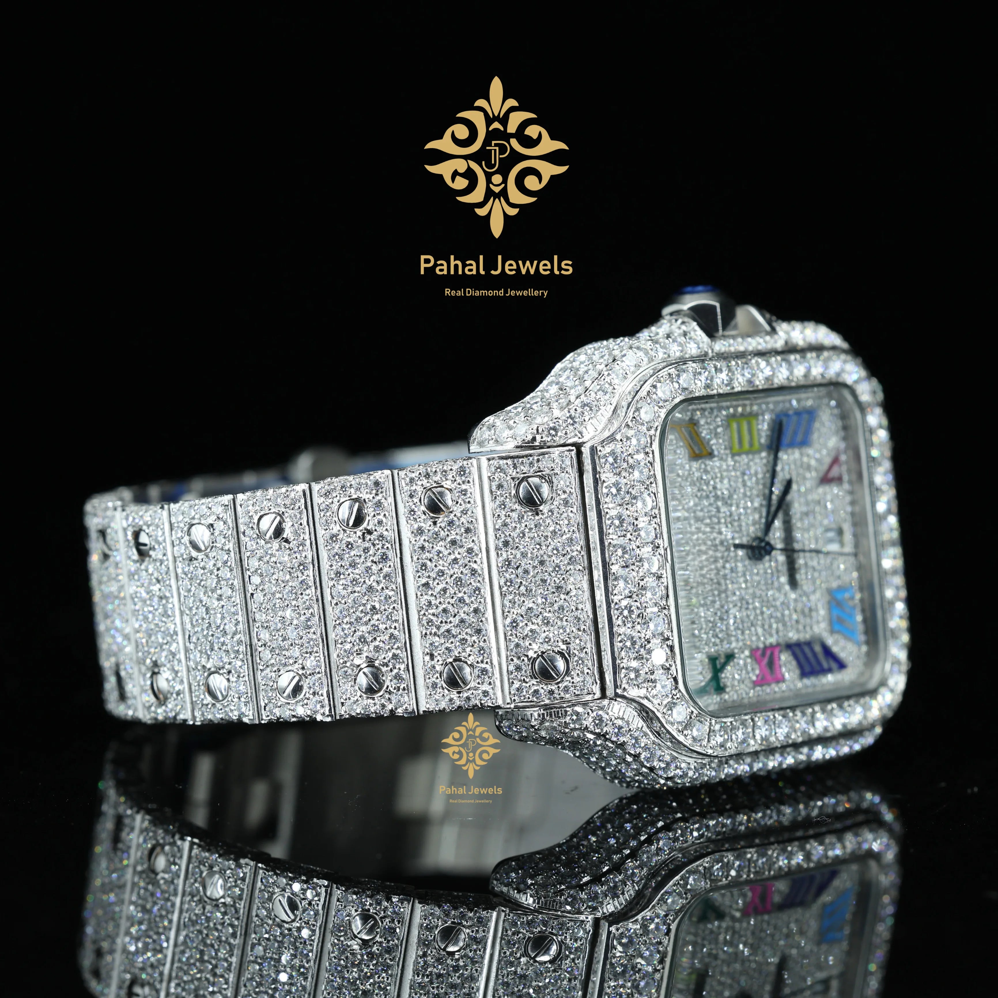 2024 Top Brand Luxury Business Watch Custom Full Iced Hip Hop Diamond Moissanite Modern Automatic Sapphire 41mm Mechanical