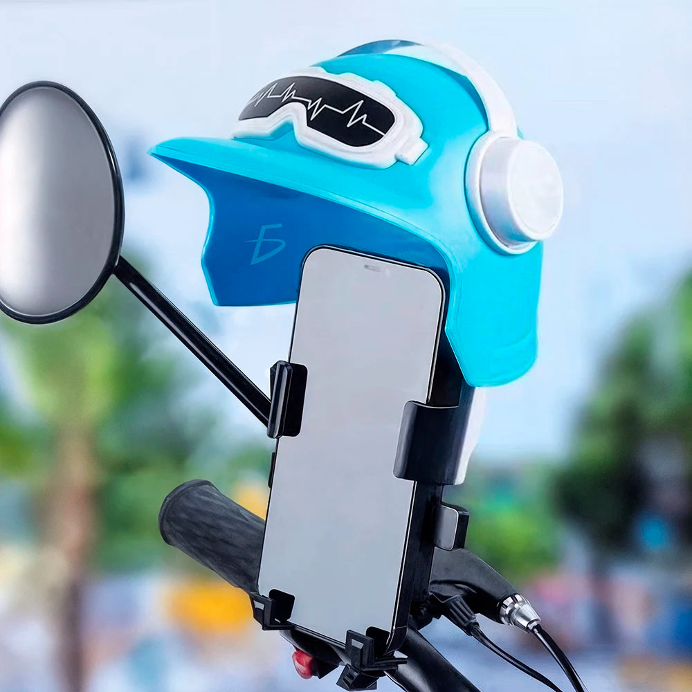 Generic Motorcycle Helmet-Style Umbrella Phone Holder with Button Control ABS Plastic Wired Model HOLD.103