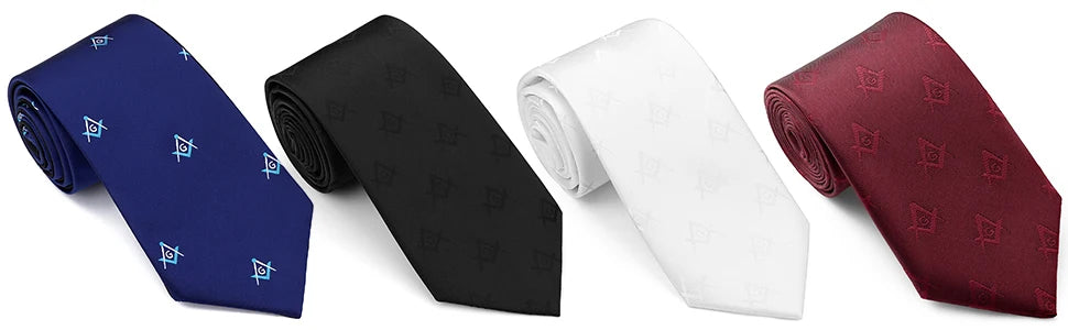 HAWSON New Design Masonic neckties for men Compass G Letter Pattern for Freemason Members  8CM Polyester Tie Party Gift