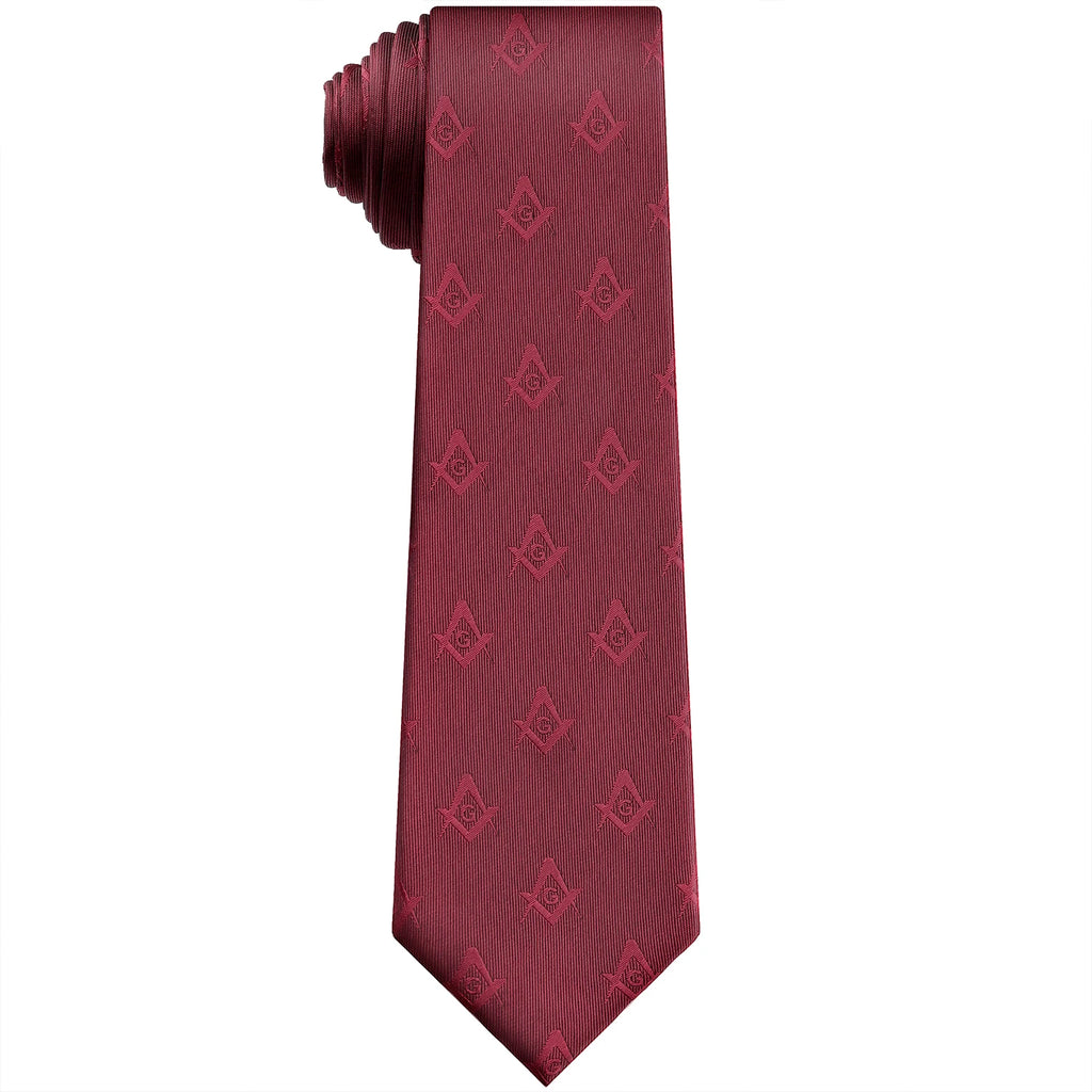 HAWSON New Design Masonic neckties for men Compass G Letter Pattern for Freemason Members  8CM Polyester Tie Party Gift