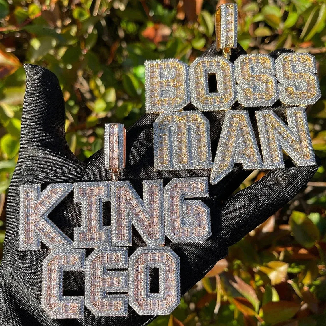 Luxury Men's 925 Sterling Silver Hiphop Pendant VVS Moissanite Diamond 18K Gold Plated Letter Pattern Fashion Pendants Charms
