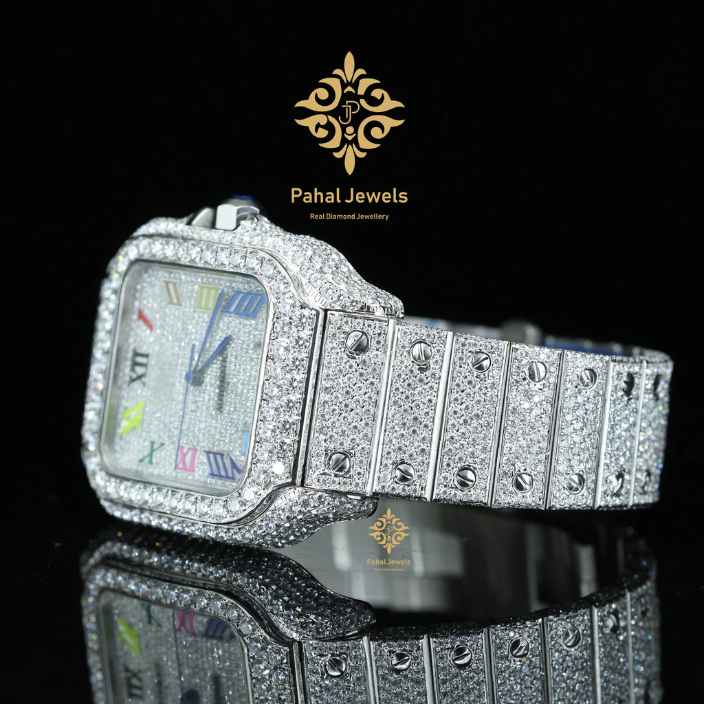 2024 Top Brand Luxury Business Watch Custom Full Iced Hip Hop Diamond Moissanite Modern Automatic Sapphire 41mm Mechanical