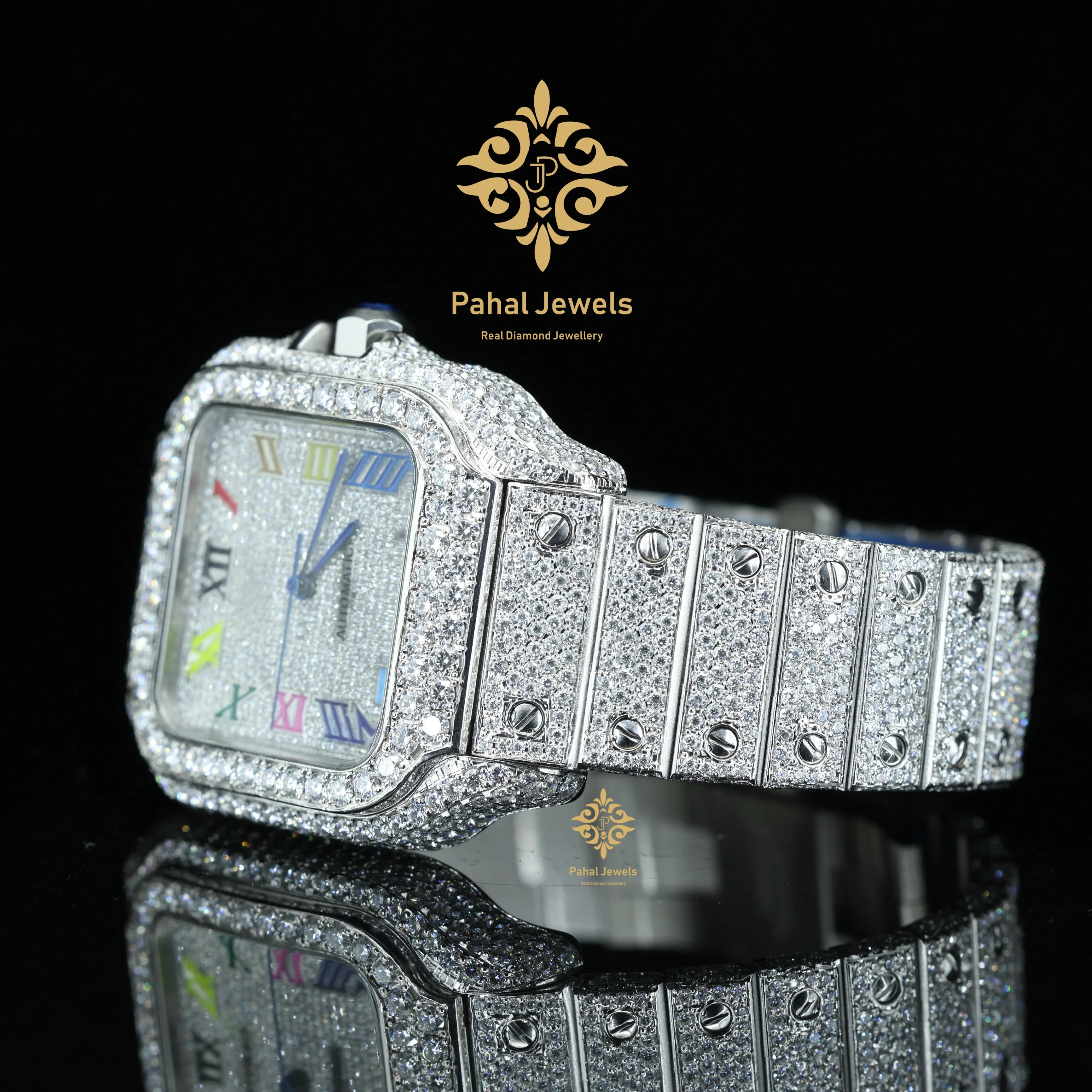 2024 Top Brand Luxury Business Watch Custom Full Iced Hip Hop Diamond Moissanite Modern Automatic Sapphire 41mm Mechanical