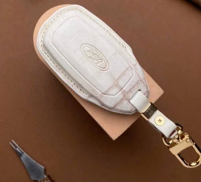 Car Accessories Fashion Protector Genuine Croco Leather Cover Key Cases for Ford Car Series Handmade Alligator Car Key Case