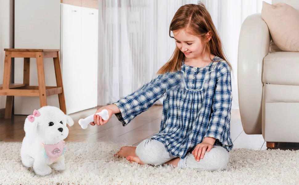 Interactive Walking Toy dog for Kids Will bark Touch & Voice Controlled with Remote And Waggling Tail Ideal Birthday Or Gift