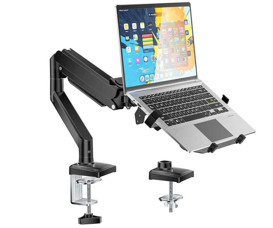ZhongQu DT-01LP 17"-34" 10-12kg 2-in-1 Laptop Desk Mount Single Monitor Stand Mechanical Spring VESA Mount Bracket Metal  Stock