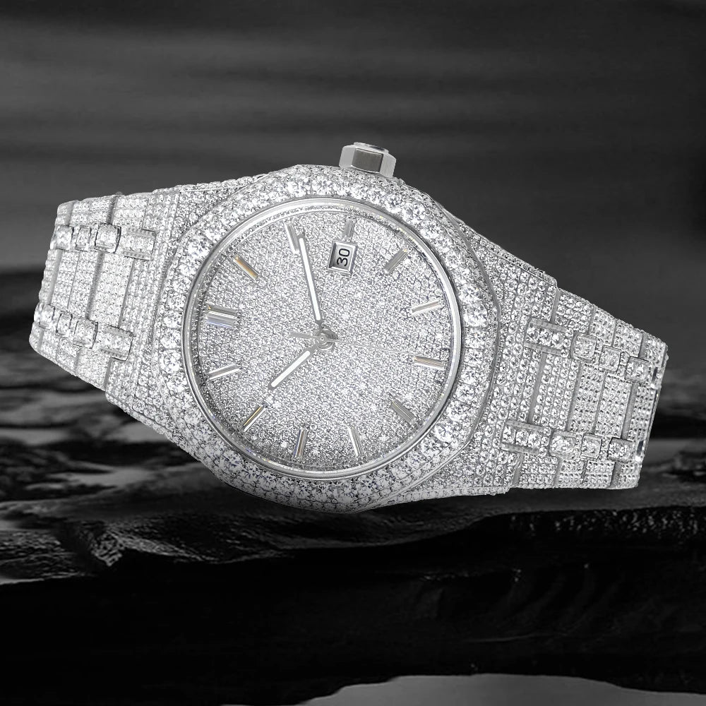 Designer Luxury Sapphire Automatic Mechanical Movement Watches Iced Out VVS Moissanite Watches for Men Wholesale