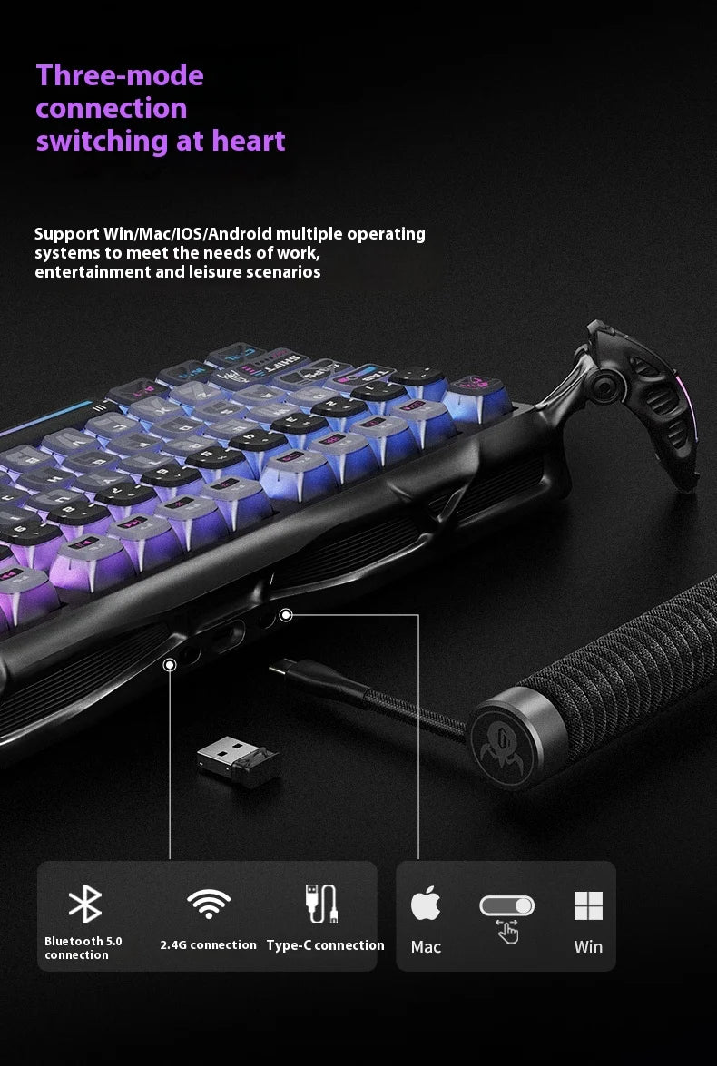 Wireless Mechanical Keyboard Gravastar for Laptop/Computer Special Gift Top Gaming Peripherals Cyberpunk K1 Pro Special Edition