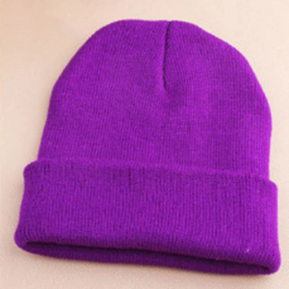 Fashion 19 Colors Knitted Neon Women Beanie Girls Autumn Casual Elastic Cap Women's Warm Winter Hats Unisex Gorros Hombres