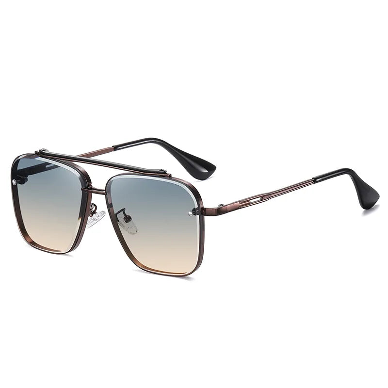 2022 New Design Fashion Metal Frame UV400 protection Gradient Color Lens Men Sunglasses