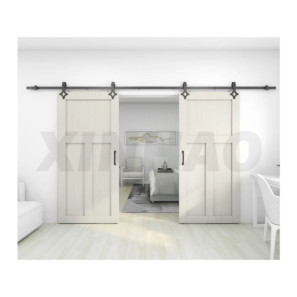 SKYSEN 6.6FT/2M Single Door Sliding Barn Door Hardware Kit Mechanism for Single Wood Doors