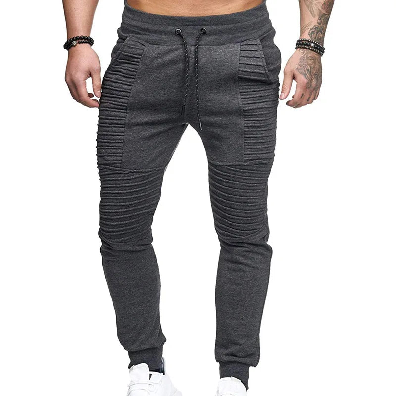 Autumn Winter Pants Men Stripe Design Casual Slim Joggers Men Solid Full Length Sweatpants Men Hip Hop Streetwear Men Trousers