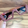 2026 New Arrivals Bling Studded High Quality Glitter Luxury Designer Sun Glasses Shades Rhinestone Square Sunglasses for Woman