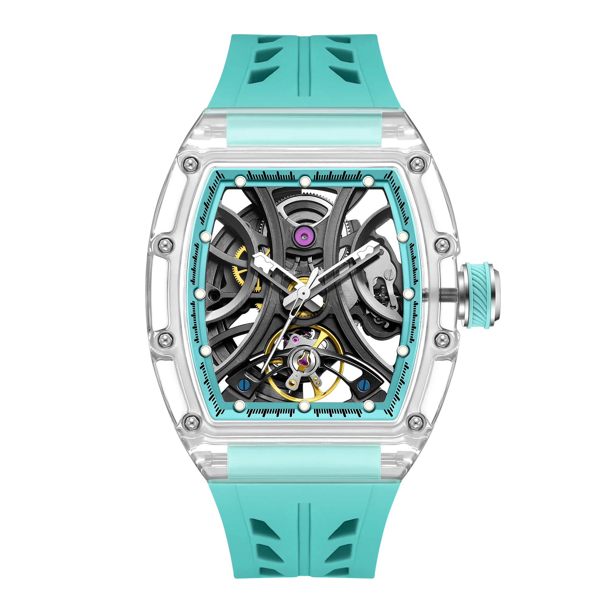 CHANCE 9-195G-11Tourbillon Automatic Watch - Luxury K9 Glass Hollowed-Out Dial Mechanical Men's Watch Wholesale & Customization