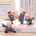 Kung Fu Four Small Monk Ornaments Epoxy Resin Artistic Car Accessories Cute Creative Doll Jewelry Decoration