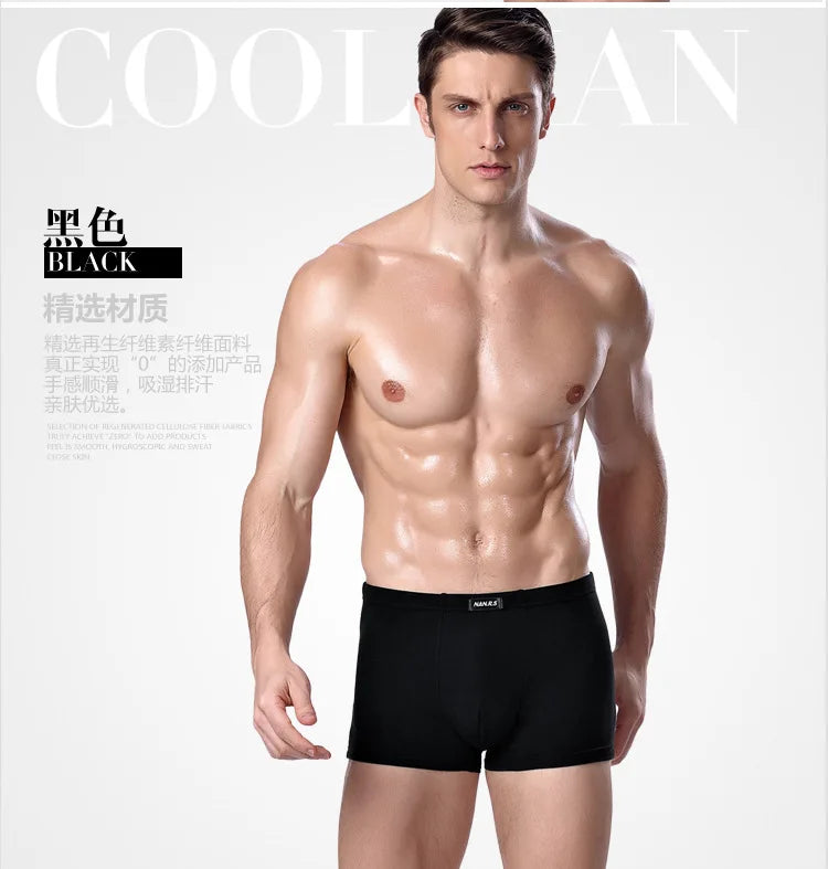 Men's Underwear Boxer Shorts Bamboo Fiber Solid Color Male Pants Breathable Underpants Boxer For Men Pantalones Para Hombres New