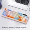 Free Wolf M96 Wireless BT Dual Mode Mechanical Touch Keyboard PBT Ball Hat With Display Knob Game Keyboard