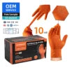 Anboson 10mil Orange Disposable Diamond Textured Nitrile Gloves Guantes De Nitrilo Industrial Heavy Duty for Mechanics