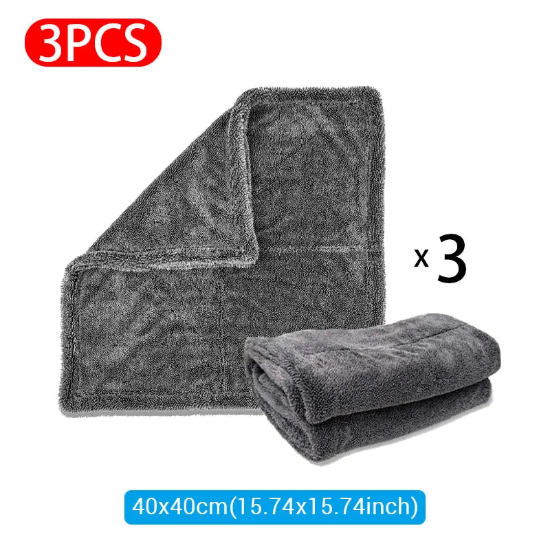 Car Wash Towel 1200GSM Double Sided Towel Car Detailing Twisted Braid Cloth Super Absorbent Rag for Car Home Washing Accessories