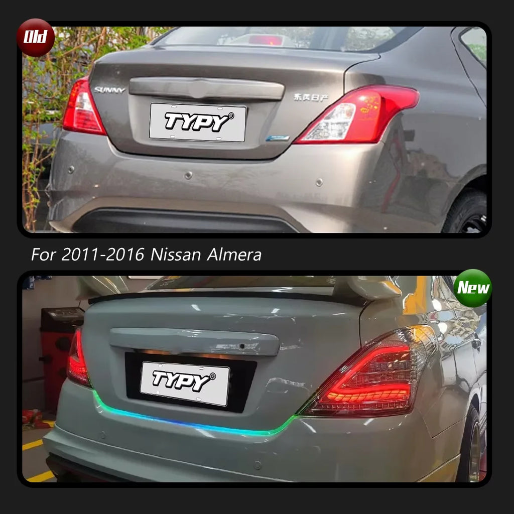 TYPY Car Lights for Nissan Almera Taillght 2011-2016 LED Car Lamps Daytime Running Lights Dynamic Turn Signals Car Accessories