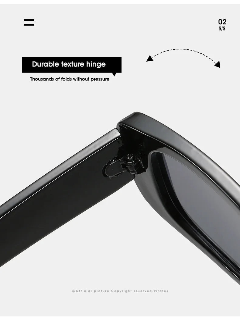 Classic Retro Designer Oversized Custom square Private Label Rimless clear square Small Rectangle Frame Glass Shades Sunglasses
