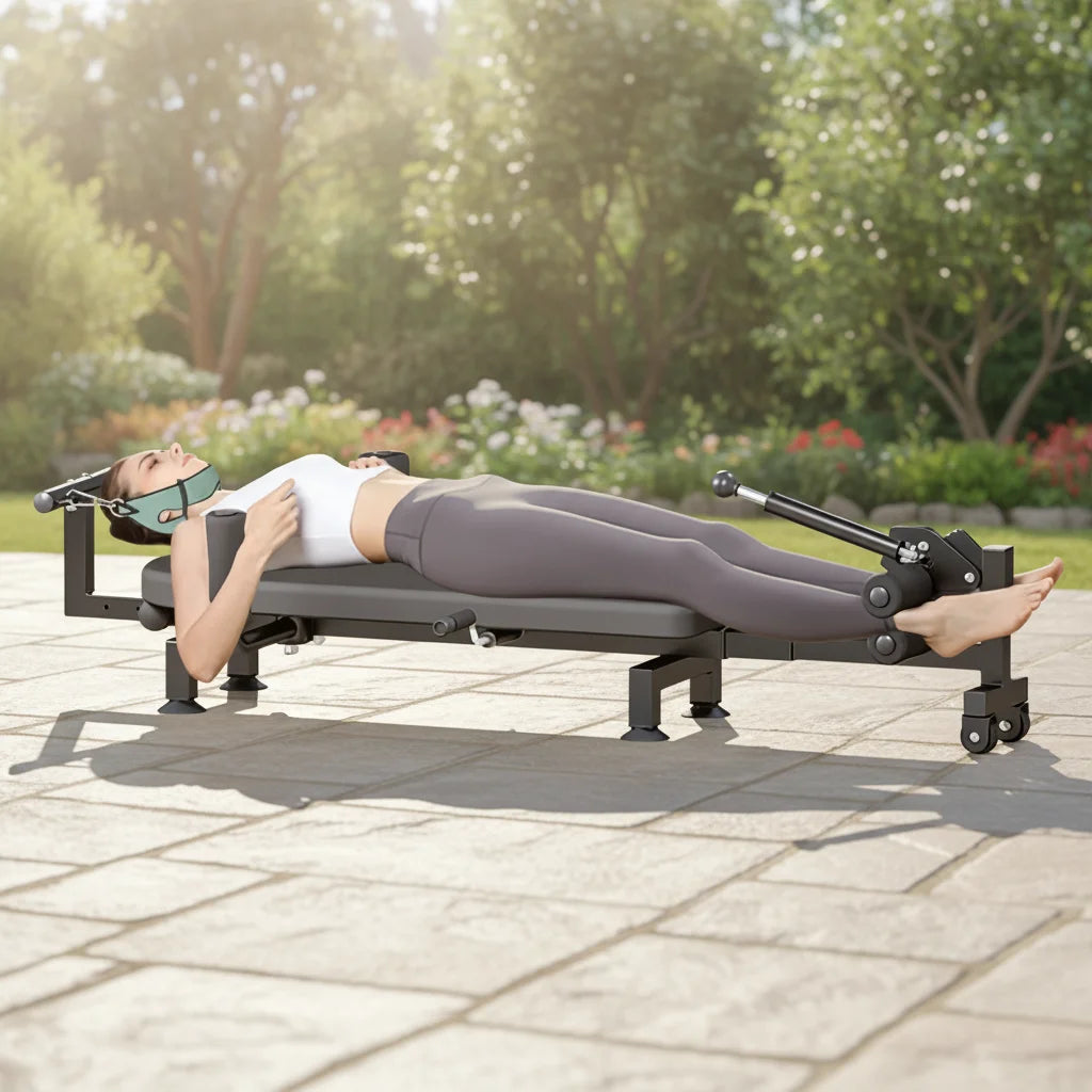 Sovis Mechanical Inverted Cervical Lumbar Spine Relaxer Leg Stretching PVC Fitness Device Home Waist Traction Machine