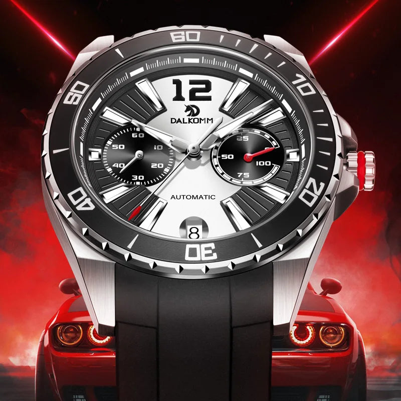 High Quality Men's Automatic Diver Watch Quartz Mechanic with Stainless Steel and Leather/Rubber Bands Relogio Masculino