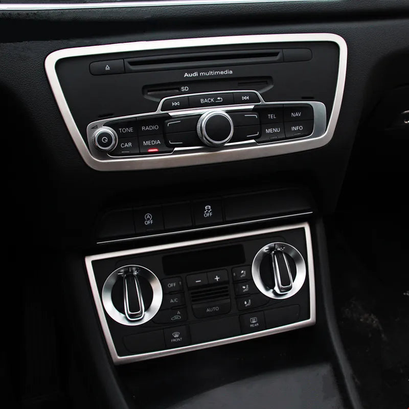 Car Accessories For Audi Q3 2012-16 Central CD Panel Cover Trim Air Conditioner Outlet Frame Door Armrest Decoration Strips