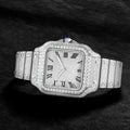 Customized High Quality Men's Ice Crystal VVS Moissanite Watch Cartierable Mechanical Square Case Luxury Wrapped 39mm Hip Hop