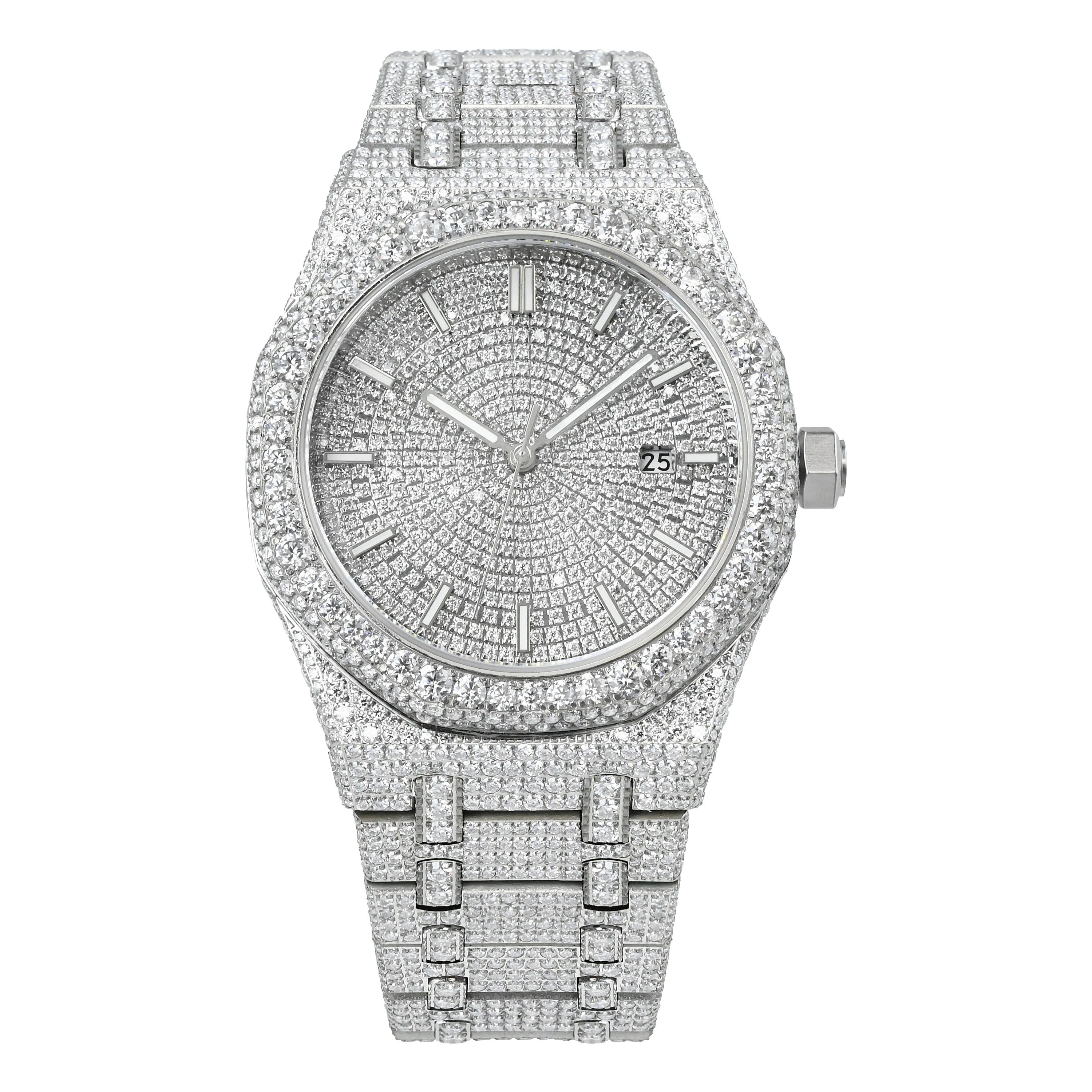 Designer Luxury Sapphire Automatic Mechanical Movement Watches Iced Out VVS Moissanite Watches for Men Wholesale