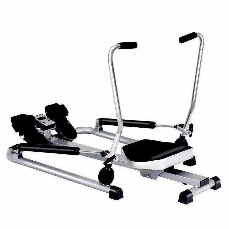 Home-use Double-handled Lightweight Indoor Rowing Machine, Hydraulic Folding Design, Silent Mechanism, Iron Material.