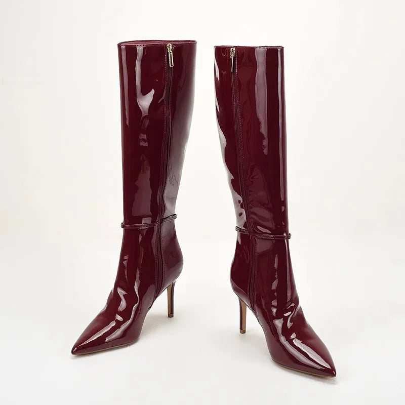 Women's Autumn and Winter Long Boots, European and American Plus Size  Motorcycle Boots, Women's Shoes