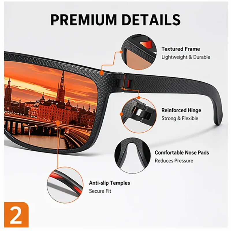 Square Polarized Tortoiseshell Colored Lenses Trendy Sunglasses for Unisex Adult Lightweight Full Rim Frame