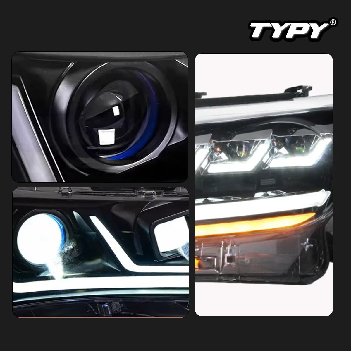 TYPY Car Headlights for Lexus LX570 2009-2015 LED Car Headlights Dynamic Information Turn Signals Car Accessories