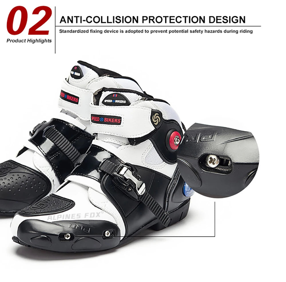 Professional Motorbike Motorcycle Shoes Motocross Racing Boots Waterproof Biker Sports Protect Ankle Moto Rider Cycling Shoes