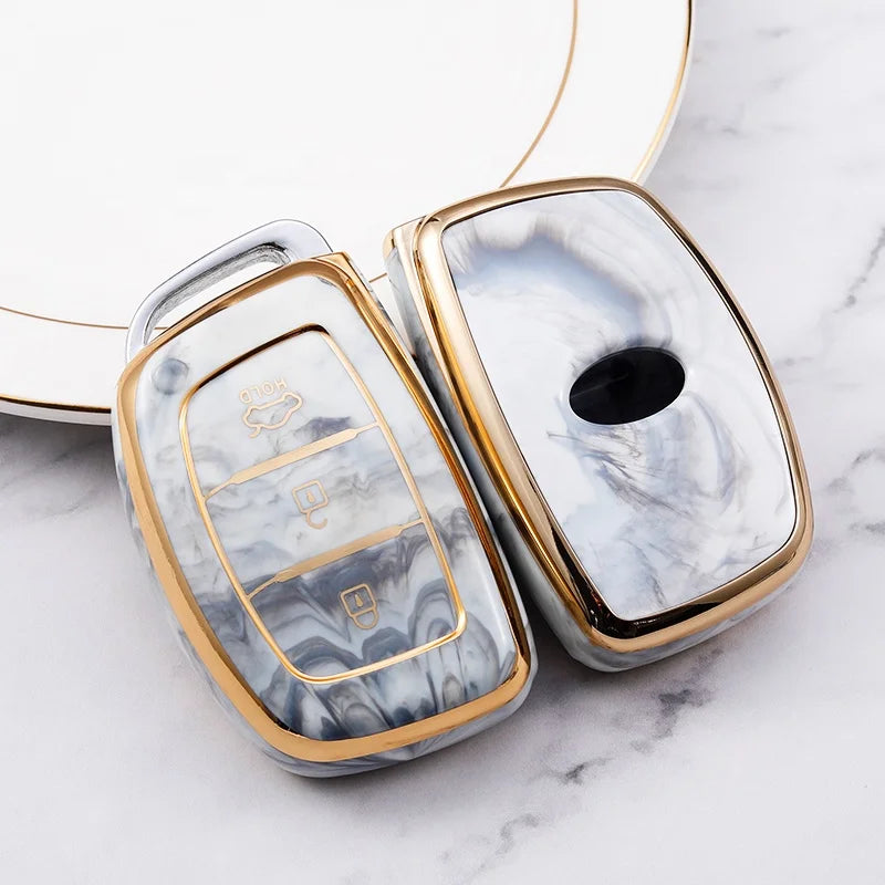 Jade TPU Car Accessories Key case Cover with Keychain for Hyundai Elantra GT Ioniq Sonata Tucson Class Car Key Holder