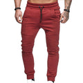 Autumn Winter Pants Men Stripe Design Casual Slim Joggers Men Solid Full Length Sweatpants Men Hip Hop Streetwear Men Trousers