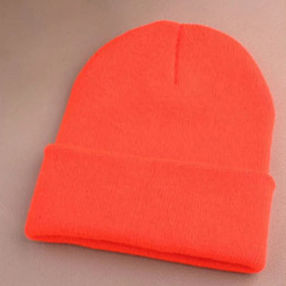Fashion 19 Colors Knitted Neon Women Beanie Girls Autumn Casual Elastic Cap Women's Warm Winter Hats Unisex Gorros Hombres