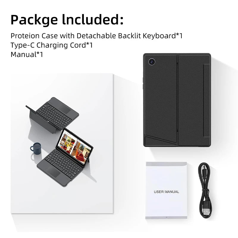 New Removable Backlit Touchpad Scissor Mechanism 360 Rotation Full Size Wireless Keyboard Case Pen Slot for for Tab A8