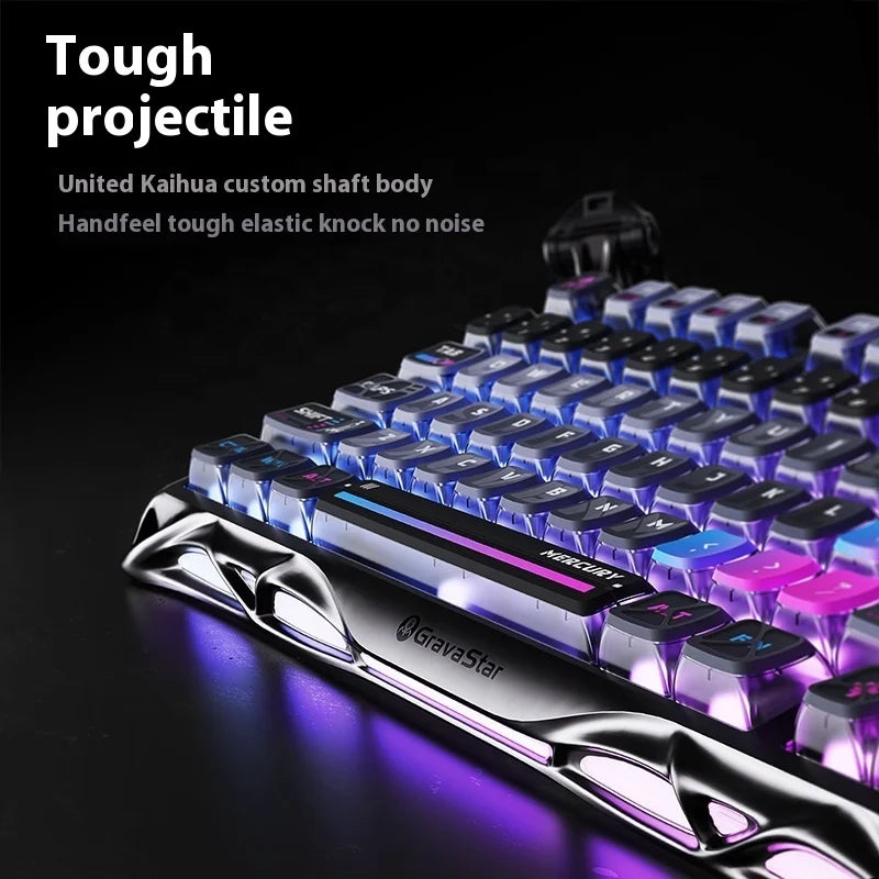 Wireless Mechanical Keyboard Gravastar for Laptop/Computer Special Gift Top Gaming Peripherals Cyberpunk K1 Pro Special Edition