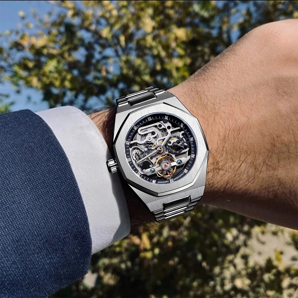 Watches Men Wrist Top Brand Waterproof Fashion Design Luminous Male Relojes Hombre Iced Out Tourbillon Skeleton Mechanical Watch