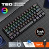 Full Keys Hotswappable Russian Layout Mechanical Keyboard Gaming Customized OEM Keyboard 63keys TKL Wired Keyboard for PC Laptop