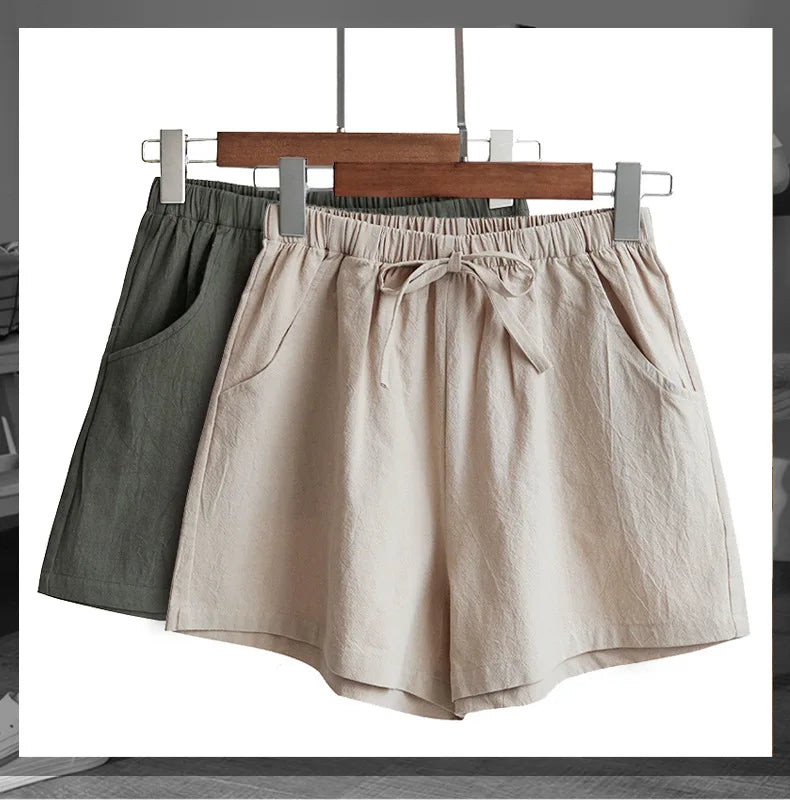 Casual Linen Shorts, Woman Gym Shorts, Big Size Loose Short Pants, High Waist Dance Hotpants, Micro Summer Bottoms for Girls