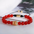 Luxury Crown Zircon Weaving Bracelet Homme Pulseira Hombres Classic Blue Stone Beads Bracelet Men Women Dropshipping