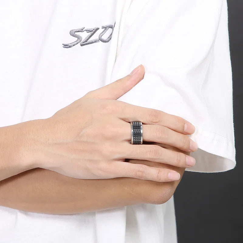Fongten 12mm Rivet Pyramid Rings For Women Men Stainless Steel Hip Hop Anillos Hombres Classic Charm Ring Jewelry Christmas Gift
